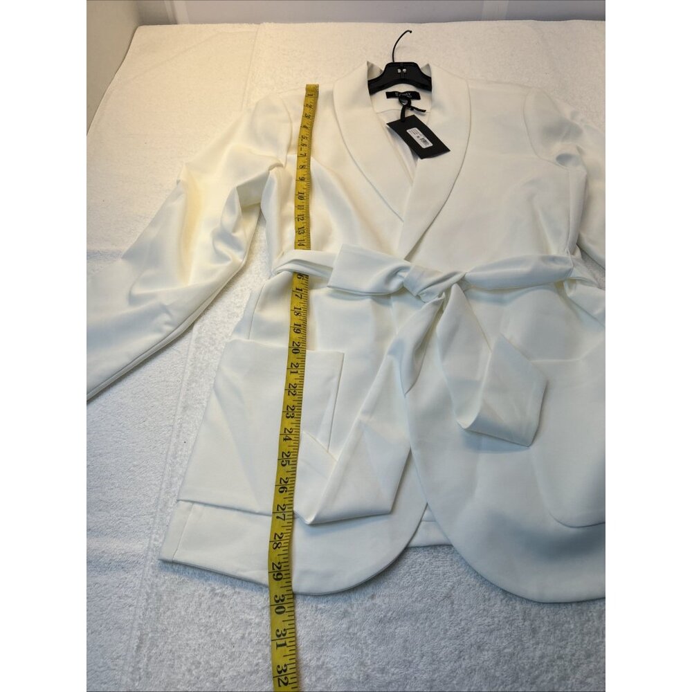 If Only Studio Wrap Jacket/Blazer Tuxedo Ivory Lined Women SZ 12 New w/Tags - Picture 6 of 8